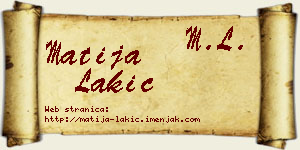 Matija Lakić vizit kartica